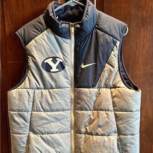 Men’s BYU Nike Puffer Vest navy and grey size Medium